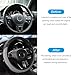 Zpana Car Steering Wheel Cover, Leather Elastic No Inner Ring Vehicle Steering Wheel Protector for 14.5-15Inch, Anti Slip Auto Interior Protection Accessories, Universal for SUV Sedan Truck (Gray)