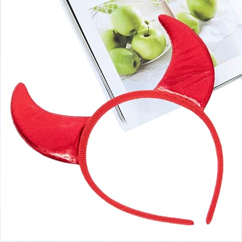 Red Devil Horns Headband Halloween Dress Cosplay Costume Accessories,Red Horn for Girls Women Hallow
