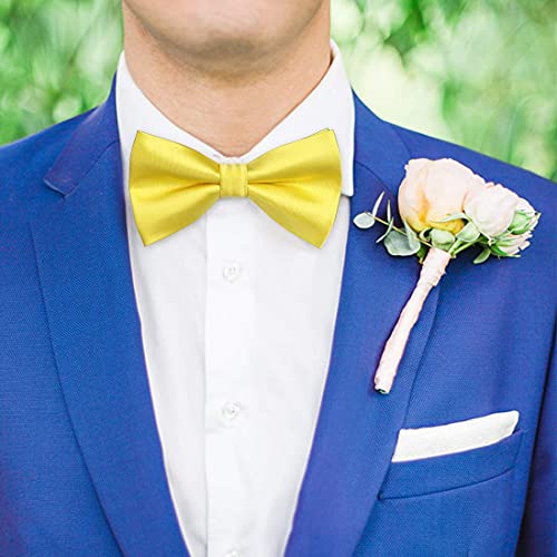 Image of HISDERN Bow Ties for Men Pretied Bowties Classic Formal Business Bow Tie Adjustable Tuxedo Bowtie for Wedding Party