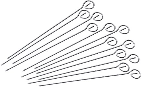 FMprofessional Schaschlikspieße, Grillspieße aus Edelstahl, ovale Fleischspieße für Fleisch,...