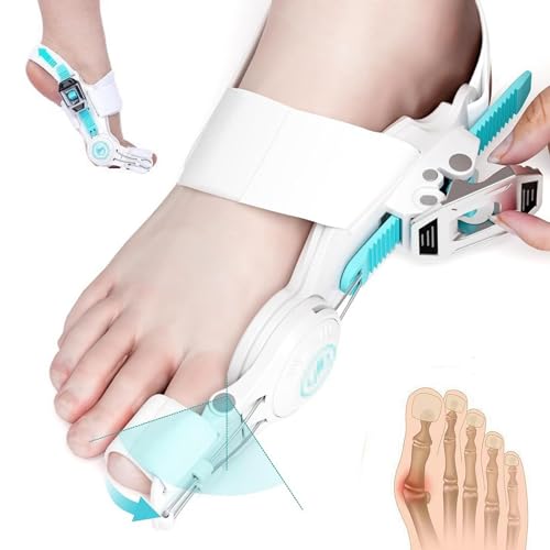 Corrector de Juanetes Ajustable, Alisador ortopédico de dedos con correa antideslizante para el talón y almohadilla de silicona, Hallux Valgus Protector Dedos Pie para pie Izquierdo o Derecho Unisex