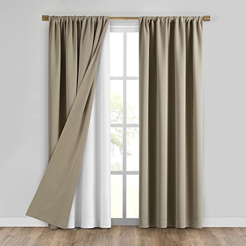 Elrene SunVeil Draught Excluder, Extra Wide Thermal Curtain, Textile, White/Opulent Garden, 40" W x 60" L (Pack of 1)