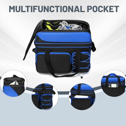 JMIANeodark 3 Ball Bowling Bags with Wheels and Retractable Handle | 2 Ball Bowling Bag With Wheels + 1 Bowling Ball Bag | Bowling Bags 3 Ball Roller with Shoes Compartment - Thumbnail 3