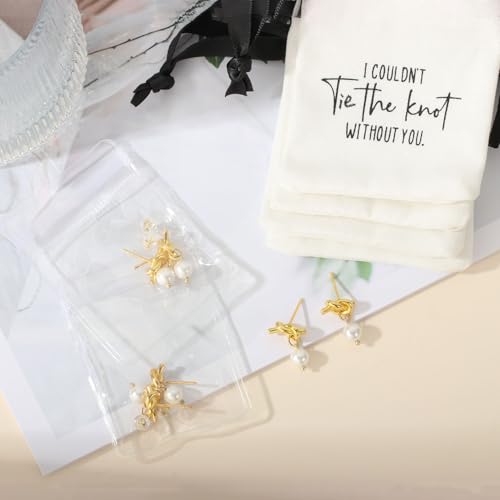 Bridesmaid Proposal Gifts,Bridesmaid Earrings,Maid Of Honor Proposal Gifts,Will You Be My Maid of Honor for Wedding Day,Pearl Bow Earrings Pearl Stud Earrings for Women -(B 1Pcs) by enasal - Image 8