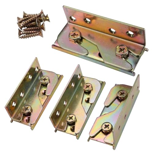Image of 4Pcs Bed Rail Brackets Heavy Duty Fastener Screws Included Bed Rail Fittings
