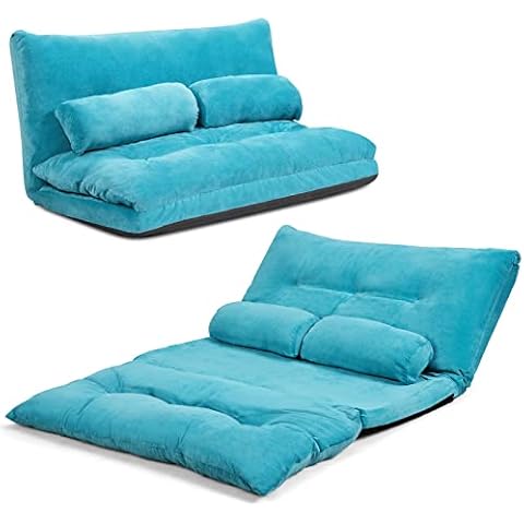 RELAX4LIFE Bodensofa Klappbar, Schlafsofa inkl. 2 Kissen Cover