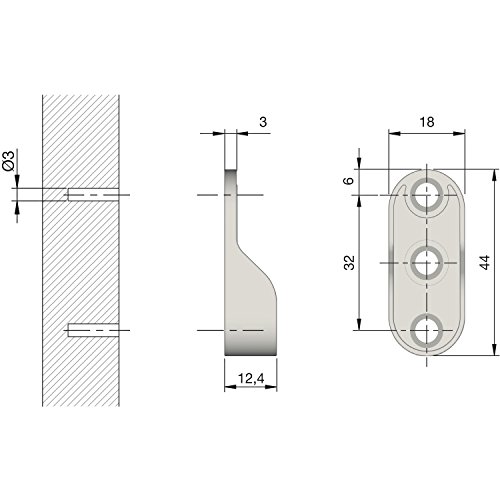 SECOTEC Reggitubo ovale in nichel, 2 pezzi