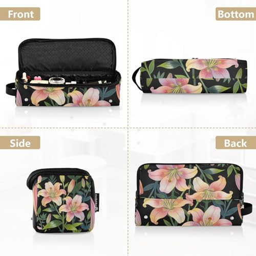 2 in 1 Organizador para Herramientas de Cabello con Alfombrilla Resistentes al Calor Grande para Planchas de Pelo y Secadores, Estuche de Viaje Flor Retro Lily para Mujeres miniatura 5