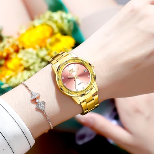 Image of OPK Wacthes for Women Bracelet Dress Easy to Read Stainless Steel Ladies Watches for Female Small Watch Waterproof Luminous Date