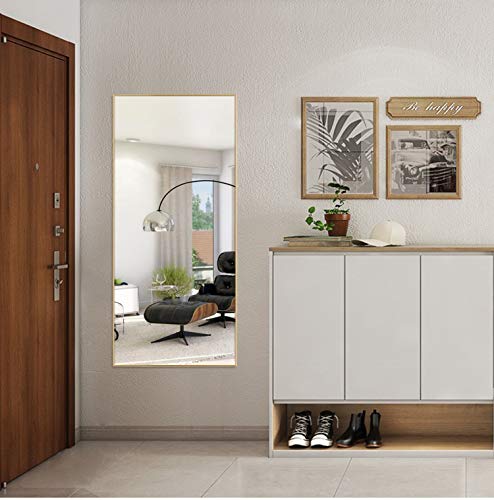 MIRUO Full Length Mirror Decor Wall Mounted, Floor Dressing Make Up Mirror Bathroom/Bedroom/Living Room/Dining Room/Entry, Gold, 47" x 22"