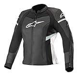 Alpinestars Stella Kira Damen Motorrad Lederjacke Schwarz/Weiß/Grün 50