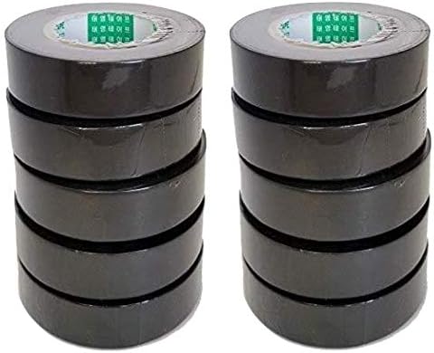 TAEYOUNG OEM TAPE EG10B - NO-RESIDUE AUTOMOTIVE PVC TAPE <10 ROLLS of 3/4" x 82ft roll> (19MM x 25M,Wire Harness Adhesive,PVC,BLACK)