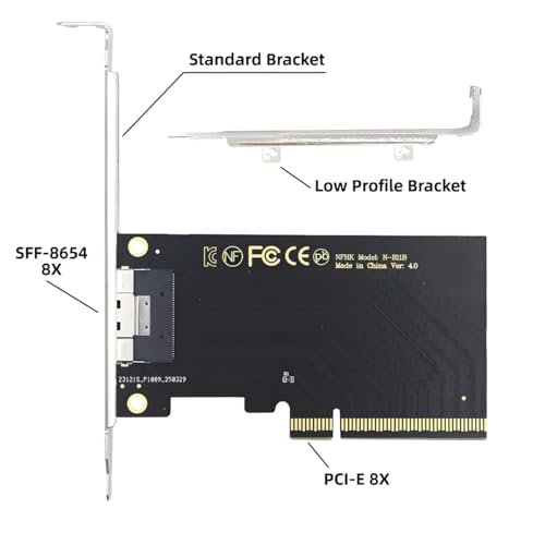 Image of CY Card External Slimline SFF-8654 8X 74Pin to PCIE Express 3.0 PCIE4.0 Raid Card VROC Raid0 Hyper Adapter
