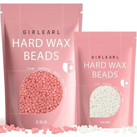 GIRLEARLE 1lb Milk Wax Beads + 2.5lb Rose Wax Beads for Hair Removal at Home - Body Brazilian Bikini Waxing Cover
