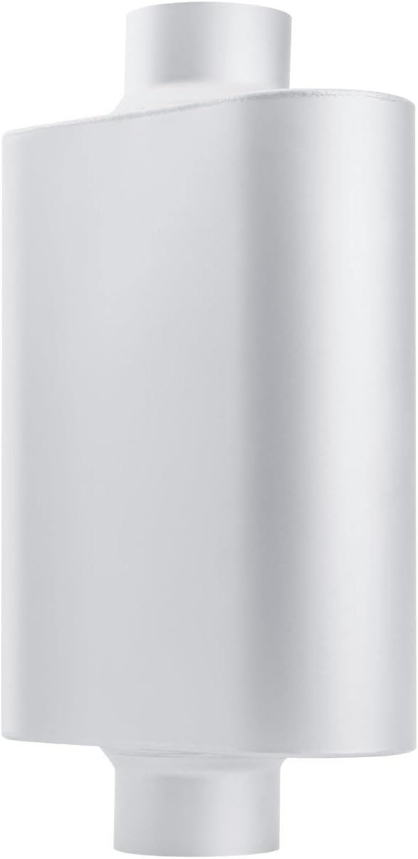 A-KARCK Universal Exhaust Muffler 3" Center Inlet 3" Center Outlet, 18" Overall Length Aluminized Steel Aggressive Sound Race Muffler for Cars, Trucks