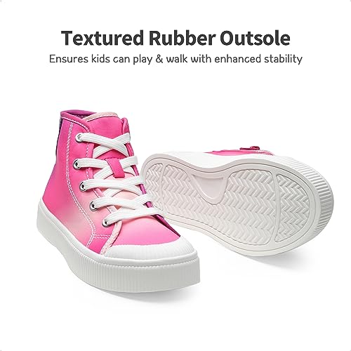 Dream Pairs Kids Sneakers Little Boys Girls High Top Canvas Shoes Lillegends Courtstar Casual Walking Shoes,Size 3 Little Kid,Hot Pink/Purple,Sdfs2326K thumb #3