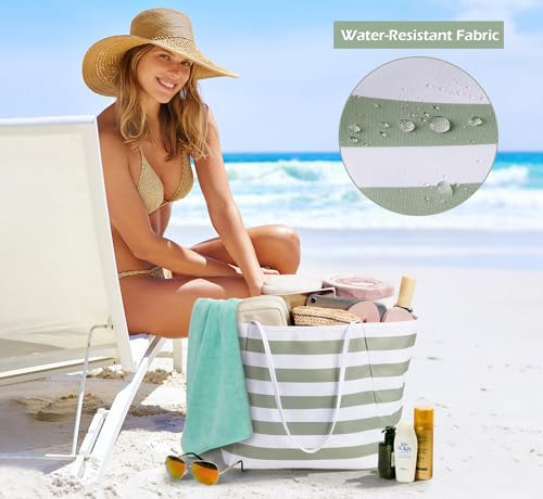 KALIDI Beach Tote Bag Women Large Waterproof Sandproof Shoulder Handbag Packable Grocery Bag Hobo Purse for Picnic Vacation3