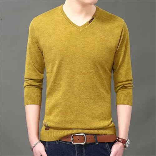 Men's V-Neck Thin Knit Pullover Sweater Long Sleeve Oversized Casual Lightweight Jumper Tops2