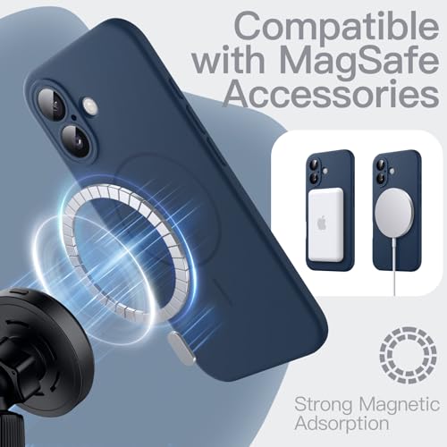 Image of JETech Magnetic Silicone Case for iPhone 17, Navy Blue