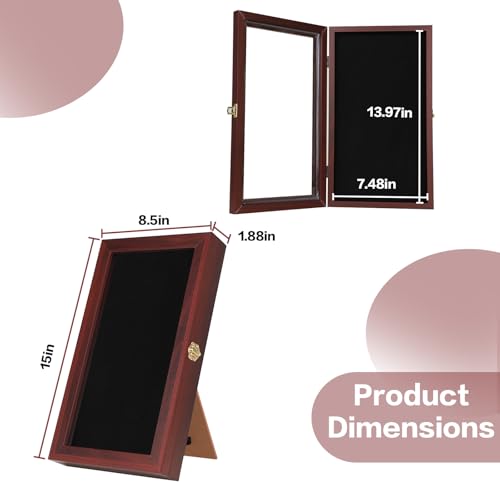 image for Verani 8.5 x15 Pin Display Case with Real Glass Door Frame Bracket for