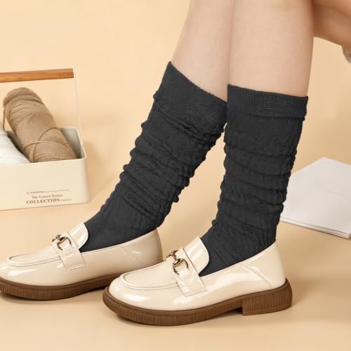 Image of Pleneal Slouchy Socks for Women Scrunch Sock Knit Chunky Crew Boot Socks