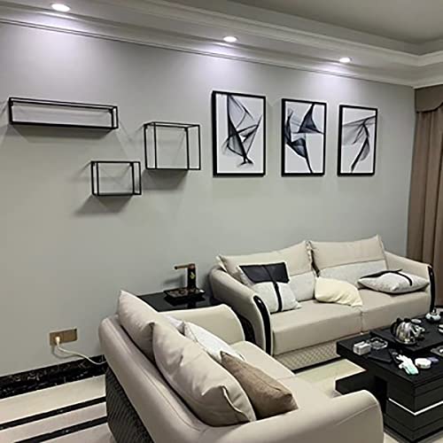 Dfgadf Rectangle Floating Shelves Wall Mounted Set Of 3, Hanging Storage Shelf For Bathroom, Living Room, Bedroom, Office (Color : Black) #TOP6