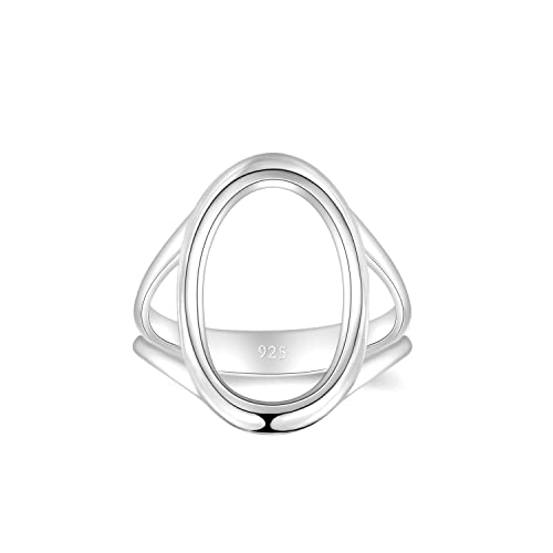 Minddha Infinity Sterling Silver Rings - Circle Of Life Oval Shape Rings For Women - Handmade Designer Ring Made In Israel - Karma Infinity Ring - Silver Band Ring - Stylish Mediterranean Sterling Silver Rings For Women, Width 3.8Mm , Size 11 #TOP1