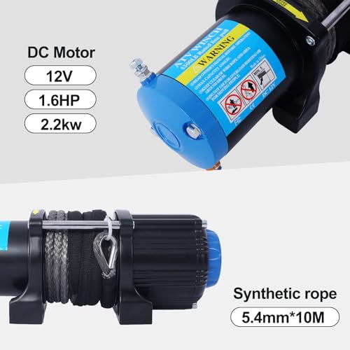 Winche eléctrico 12V 4500lb para ATV/UTV resistente al agua miniatura 5