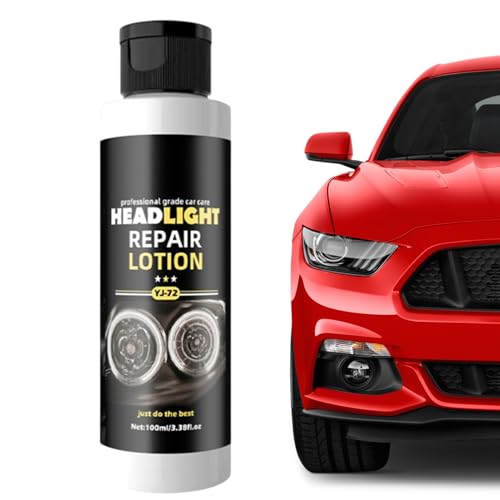 車用ヘッドライトクリーナー, ヘッドライト修復ローション 付属スポンジ 研磨不要 ヘッドライト傷除去 UV保護 車外装ケア用クリーニングペースト トラック RV ガレージ用, 紫外線保護 車用クリーニングペースト 磨かずにヘッドライトの傷を除去 外装ケアメ