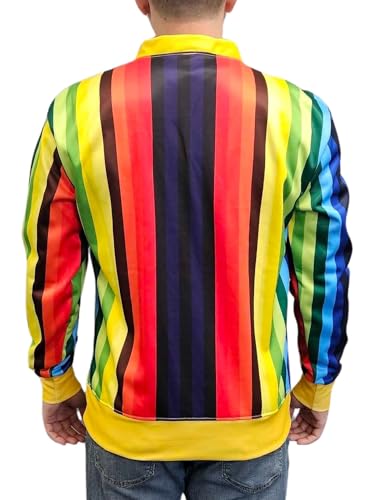 Al Czervik Rainbow Striped Cardigan Sweater - Golf Comedy 80s Movie Golfer Gift Rodney Costume - Vertical Stripes Multicolor2