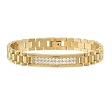 18k Gold Thick Strap Chain Bracelet For Men | Miami Cuban Watch Chain For Men And Women As A Gift