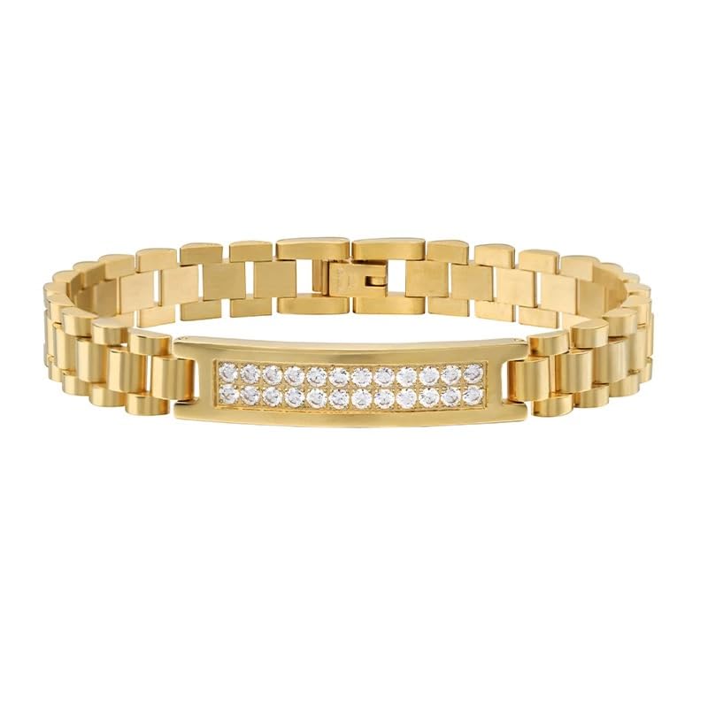 18k Gold Thick Strap Chain Bracelet For Men | Miami Cuban Watch Chain For Men And Women As A Gift