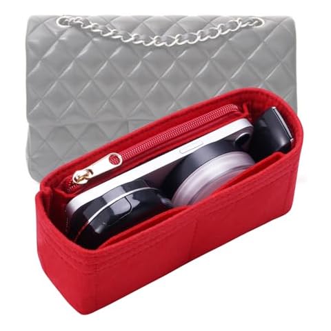 LOUKAYCCI Purse Organizer Insert for Chanel Classic Flap Large Bag Organizer Insert Handbag (Red, Large) Cover