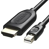 Mini DisplayPort to HDMI (10 FT), Fosmon Mini DP [Thunderbolt Port Compatible] to HDMI Cable Adapter For Surface Pro, MacBook Pro, iMac, Mac Mini - Gold Plated (Black)