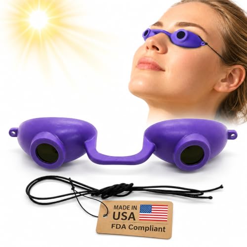 Super Sunnies Flexible UV Eye Tanning Bed Goggles w/Strap - Purple