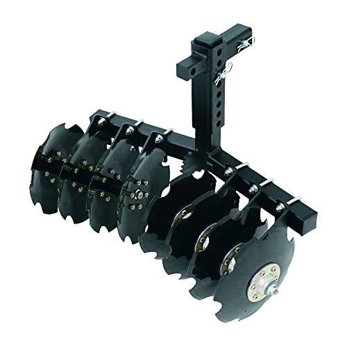 Battle Armor 200-1007-18 32 Inch Wide 8 Disc Big Buck Home Garden Food Plot Plow with Universal 2 Inch Receiver Mount for UTV, Plows 1 to 2 Acres