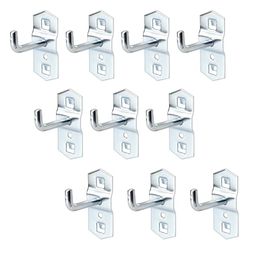 10 ganci per pannelli forati scaffali da supermercato, portautensili in metallo, organizer per utensili con pannello forato quadrato per garage, scaffali, officine, negozi al dettaglio, 50 mm