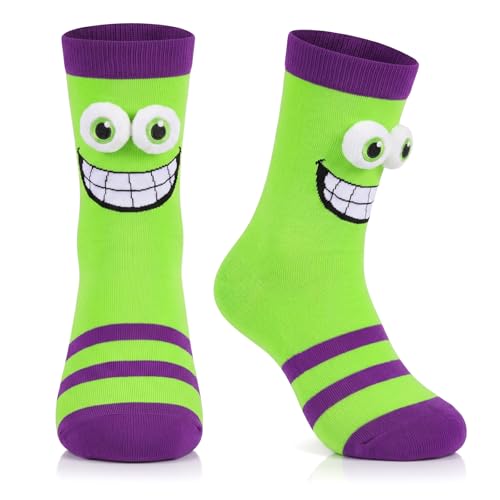 Dalycro Crazy Socks for Kids Silly Wacky Monster Socks with 3D Eyes for Boys Girls Novelty Funny Birthday Christmas Gift