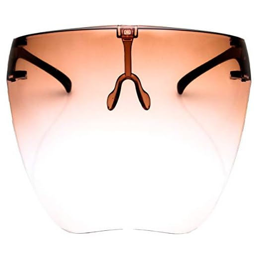 zeroUV - Protective Face Shield Full Cover Visor Glasses/Sunglasses (Anti-Fog/Blue Light Filter) (Apricot/Fade)