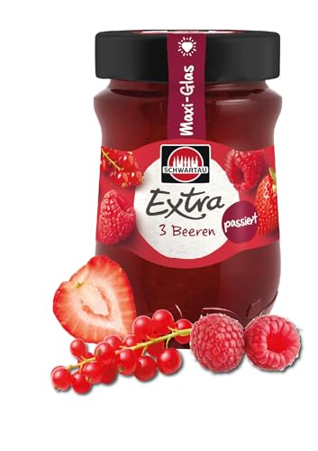Schwartau Extra 3 Beeren passiert, Konfitüre, Familiengröße, 600g Maxi