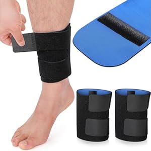 Threlaco 2 Pcs Shin Splint Compression Wrap Adjustable Shin Splints Brace Athletics Compression Sleeve Calf Brace for Men Women Tibial Stress Syndrome Running(Black)