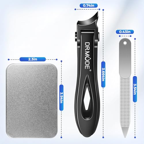 Cortauñas pies profesional, grande cortauñas acero inoxidable para uñas gruesas personas mayores con amplia apertura, cortauñas aleman hombre uñas encarnadas con hoja curva inclinada mejorada, negro - imagen 7