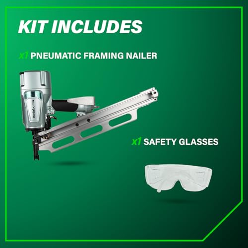 Image of Metabo HPT Framing Nailer | High Grade Aluminum Magazine | Pneumatic | Framing Nails 2-Inch to 3-1 /4-Inch | Rafter Hook | NR83A5(S1)