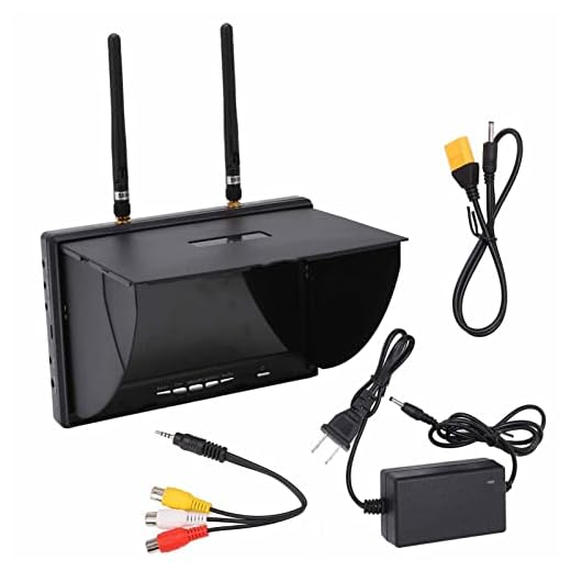 FPV Monitor 5.8GHz 40Channels 7Inch LCD Screen Monitor/Display Dual Receiver Monitor for FPV Drone Quadcopter Automatic Antenna Switching