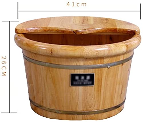 Balde para baño de pies de madera de roble 41x31x26 cm miniatura 5