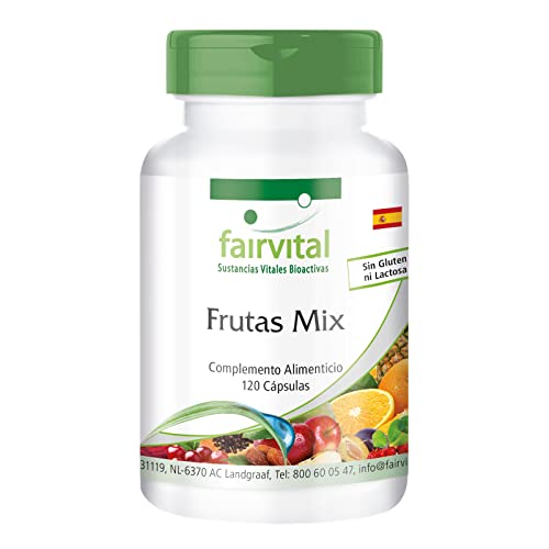 Fairvital | Fruta Mix - VEGANO - Dosis elevada - 120 Cápsulas - polvo de fruta natural - Calidad Alemana