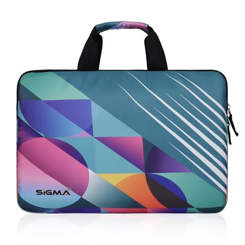 Sigma Laptop Bag Sleeve durable Briefcase Shockproof Protective Case, Handbags Portable Printed Bags for 15.6 inch HP Dell Asus Lenovo Notebook Computer with Dual Handles for Office (Geometric Print)