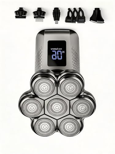 TEPOTZ 7D Head Shavers, Waterproof,Electric Razor 5-in-1 Grooming Kit, LED