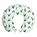 ABAKUHAUS Cactus Stampa Cuscino da Viaggio, Succulente Piante Art, Accessorio in Schiuma di Memoria per Viaggio, 30 cm x 30 cm, Verde e Bianco