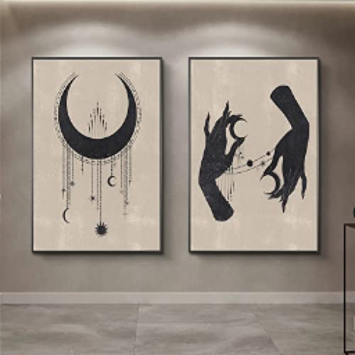 Affiche Moon Phase Boho pour une Chambre Parentale Apaisante et Moderne